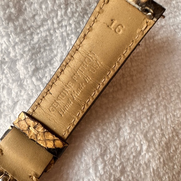 For Michele watch - GENUINE PYTHON WATCH BAND. Size 16mm.   Made in USA. - Picture 3 of 5